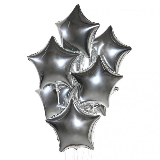 Воздушные шары Воздушные шары Звезды (серебро) 9 шт.