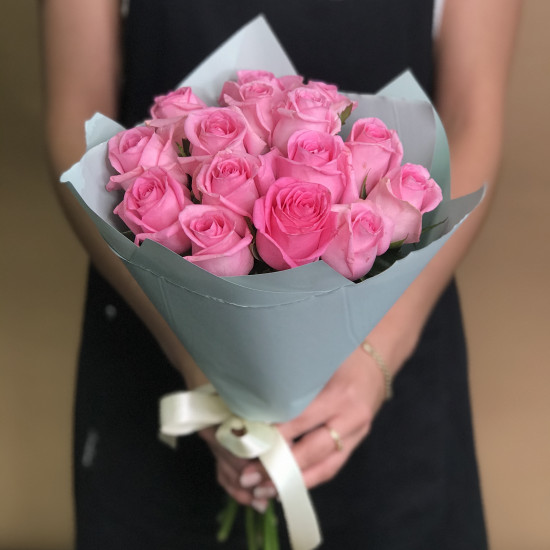 Розы Букет из 15 розовых роз (40 см)